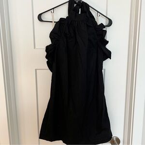 Free people Black Halter ruffle Dress size small
